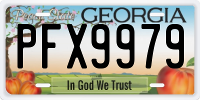 GA license plate PFX9979