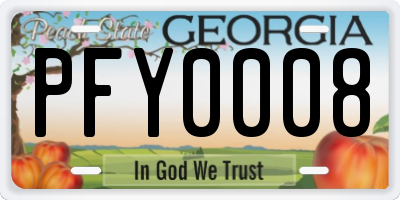 GA license plate PFY0008