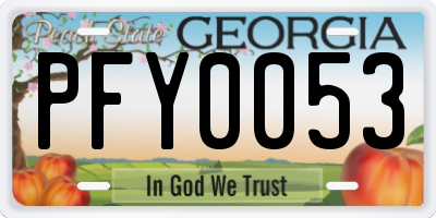 GA license plate PFY0053