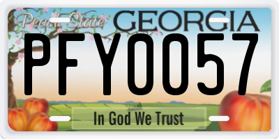 GA license plate PFY0057