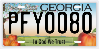 GA license plate PFY0080