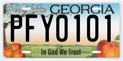 GA license plate PFY0101