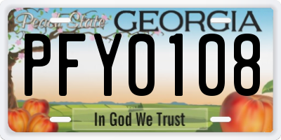 GA license plate PFY0108