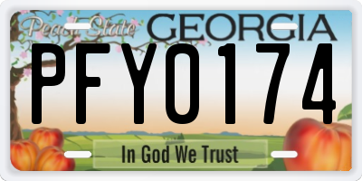 GA license plate PFY0174