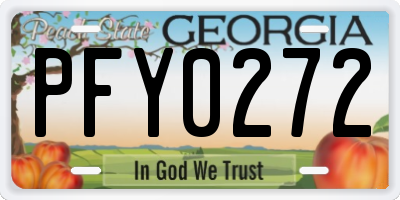 GA license plate PFY0272