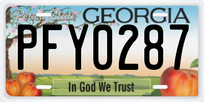 GA license plate PFY0287