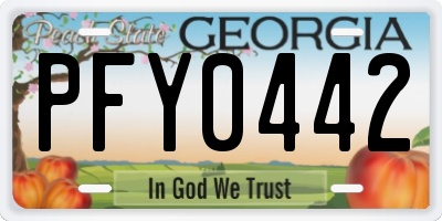 GA license plate PFY0442