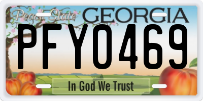 GA license plate PFY0469