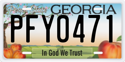 GA license plate PFY0471