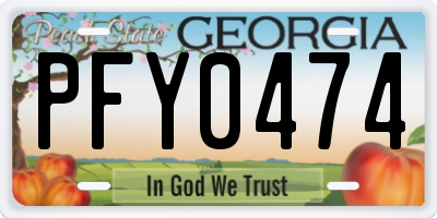GA license plate PFY0474