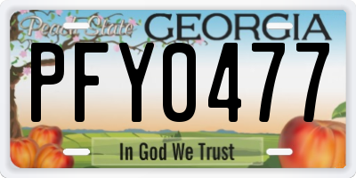 GA license plate PFY0477