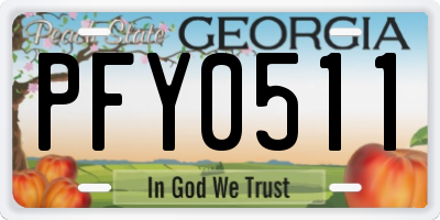 GA license plate PFY0511
