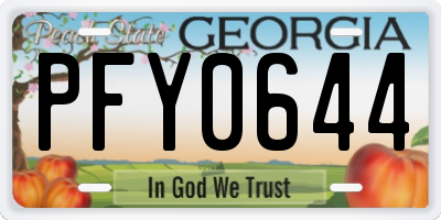 GA license plate PFY0644
