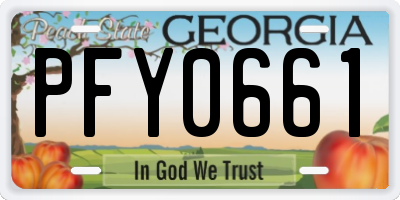 GA license plate PFY0661