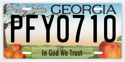 GA license plate PFY0710