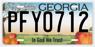 GA license plate PFY0712