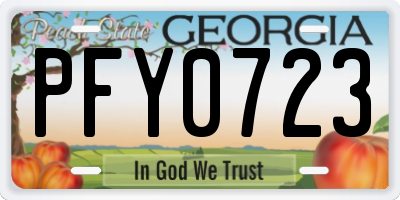 GA license plate PFY0723