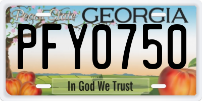 GA license plate PFY0750