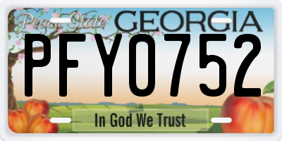 GA license plate PFY0752