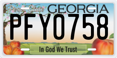 GA license plate PFY0758