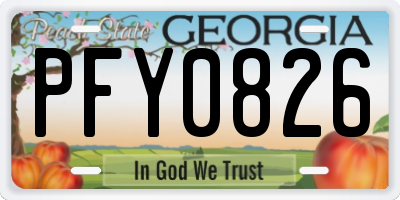 GA license plate PFY0826
