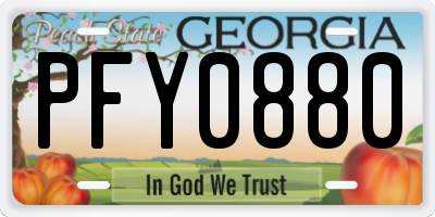 GA license plate PFY0880