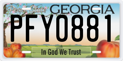 GA license plate PFY0881