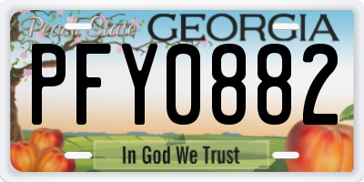GA license plate PFY0882