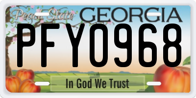 GA license plate PFY0968