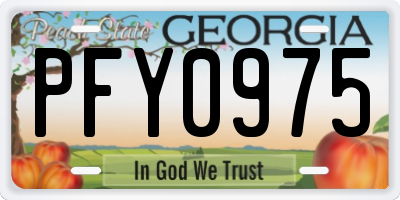 GA license plate PFY0975