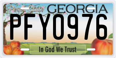 GA license plate PFY0976
