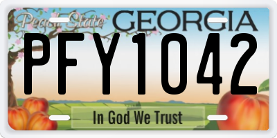 GA license plate PFY1042