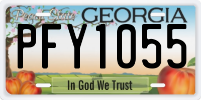 GA license plate PFY1055