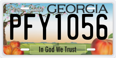 GA license plate PFY1056