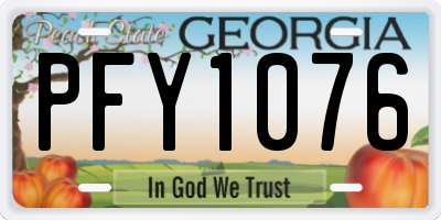 GA license plate PFY1076