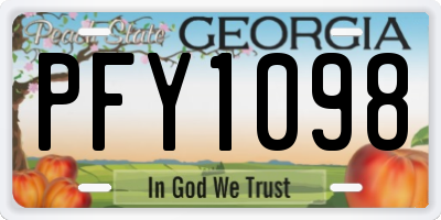 GA license plate PFY1098