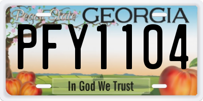 GA license plate PFY1104