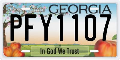 GA license plate PFY1107