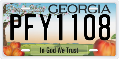 GA license plate PFY1108