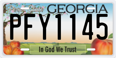 GA license plate PFY1145