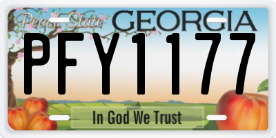 GA license plate PFY1177