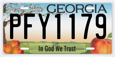 GA license plate PFY1179