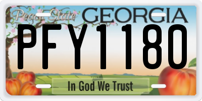 GA license plate PFY1180