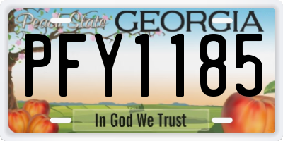 GA license plate PFY1185