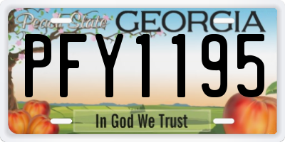GA license plate PFY1195