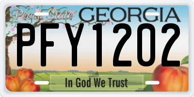 GA license plate PFY1202