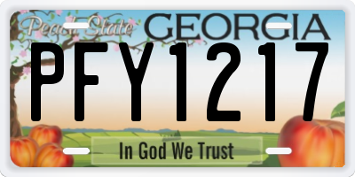 GA license plate PFY1217