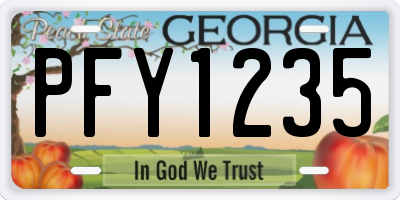 GA license plate PFY1235