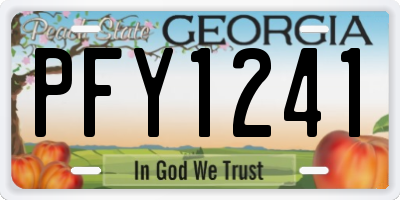 GA license plate PFY1241
