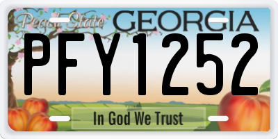 GA license plate PFY1252